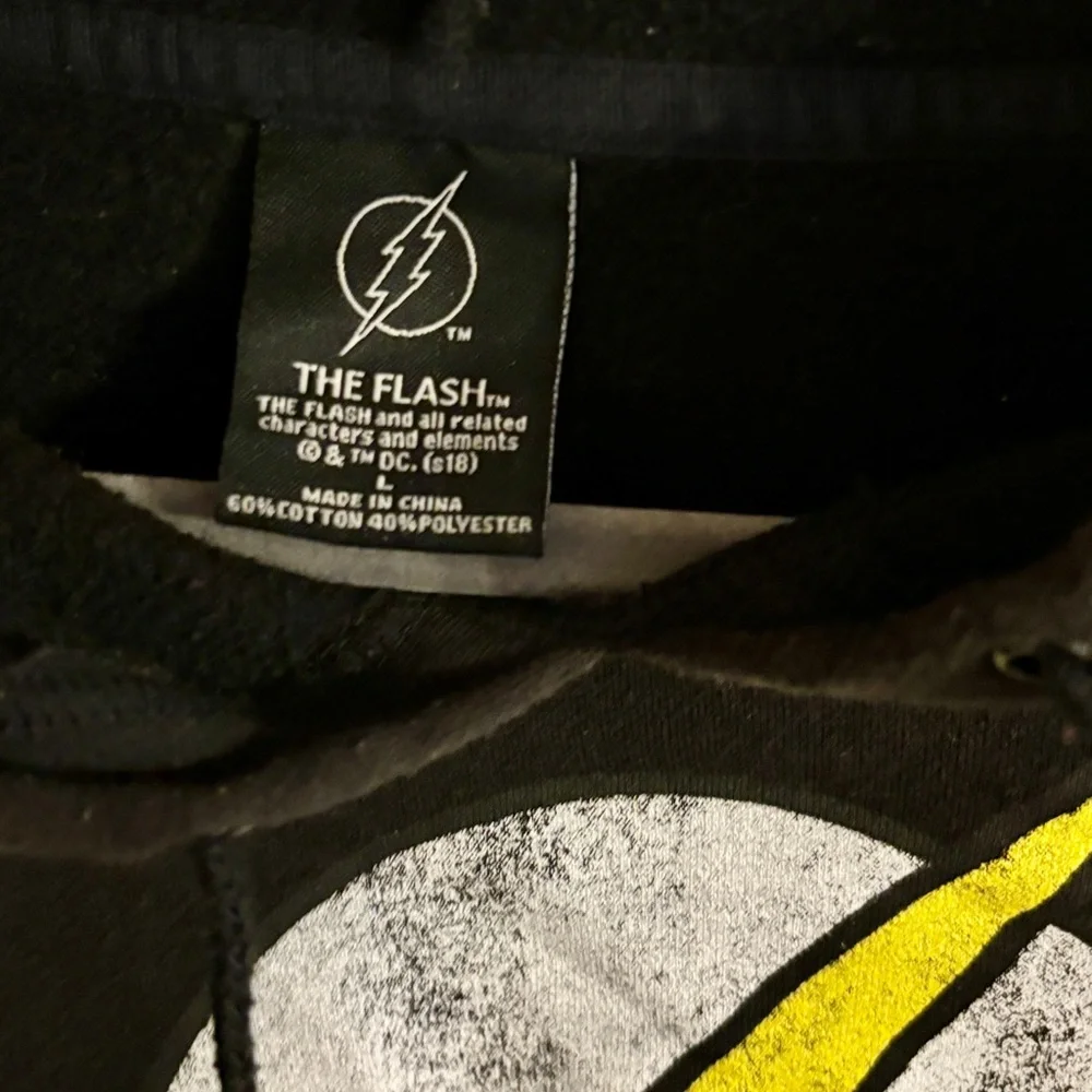 DC Comics The Flash Logo Distressed Hooded Sweatshirt - Picture 3 of 15